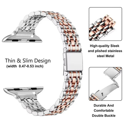 For Apple Watch Series 10 42mm / 9 8 7 41mm / SE (2023) SE (2022) SE 6 5 4 40mm / 3 2 1 38mm Watch Strap Stainless Steel Band