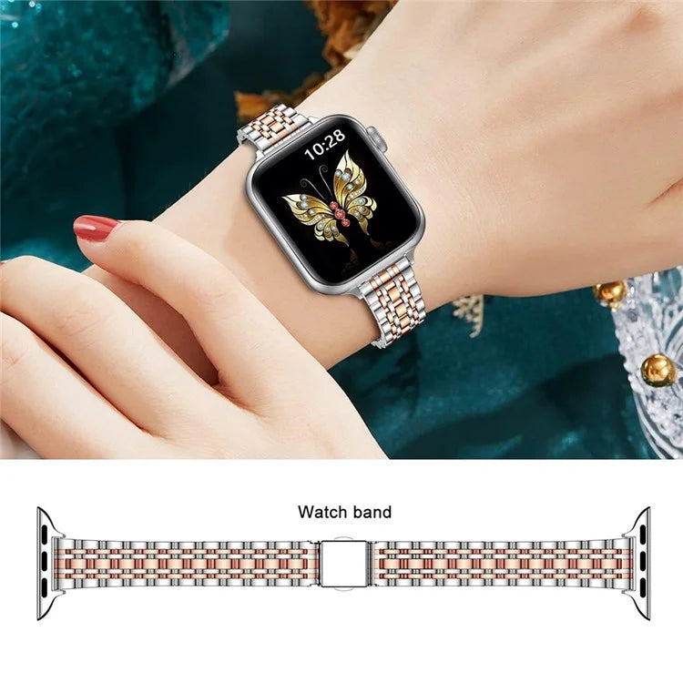 For Apple Watch Series 10 42mm / 9 8 7 41mm / SE (2023) SE (2022) SE 6 5 4 40mm / 3 2 1 38mm Watch Strap Stainless Steel Band