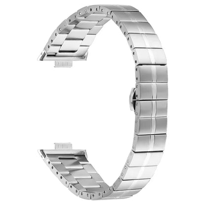 For Huawei Watch Fit 3 Stainless Steel Watch Strap One-Bead Mesh Metal Band - Silver
