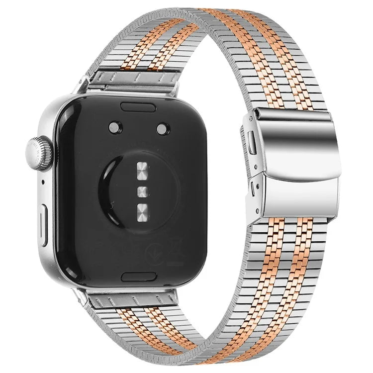 For Huawei Watch Fit 3 Watch Band 316L Stainless Steel Five-Bead Wrist Strap