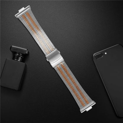 For Huawei Watch Fit 3 Watch Band 316L Stainless Steel Five-Bead Wrist Strap