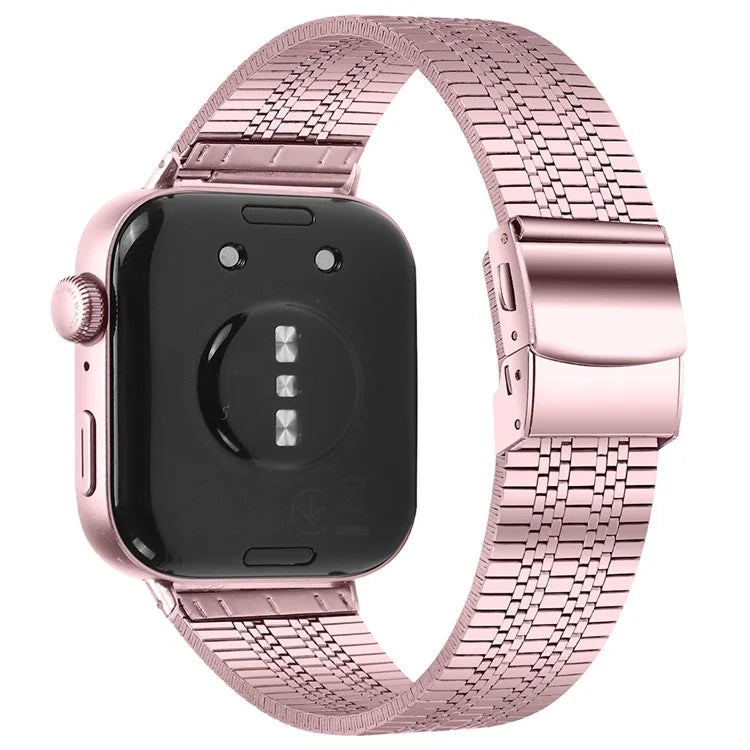 For Huawei Watch Fit 3 Watch Band 316L Stainless Steel Five-Bead Wrist Strap