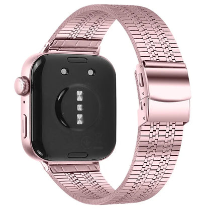 For Huawei Watch Fit 3 Watch Band 316L Stainless Steel Five-Bead Wrist Strap