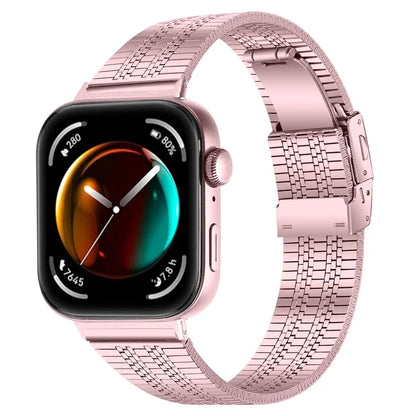 For Huawei Watch Fit 3 Watch Band 316L Stainless Steel Five-Bead Wrist Strap