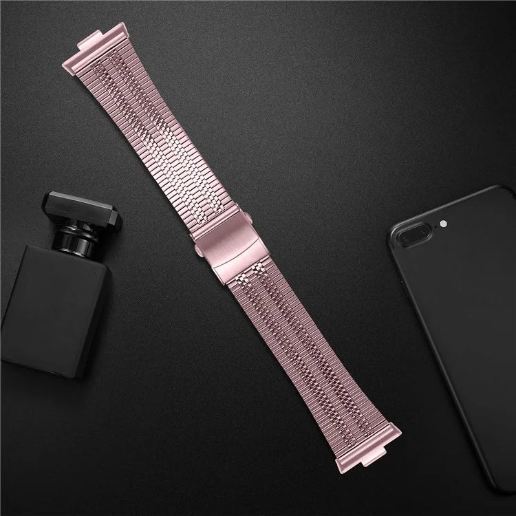 For Huawei Watch Fit 3 Watch Band 316L Stainless Steel Five-Bead Wrist Strap