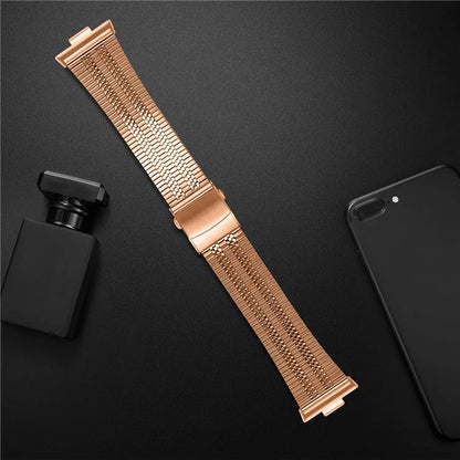 For Huawei Watch Fit 3 Watch Band 316L Stainless Steel Five-Bead Wrist Strap