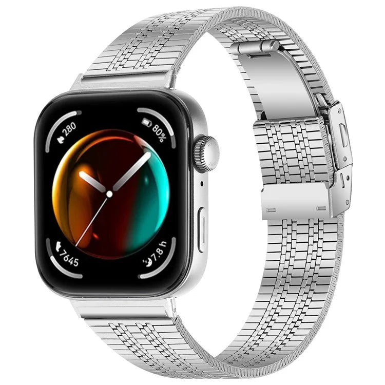 For Huawei Watch Fit 3 Replacement Band 316L Stainless Steel Metal Strap, Silver