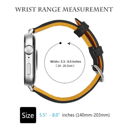 For Huawei Watch Fit 3 Watch Strap Genuine Cow Leather Band Stitching Lines