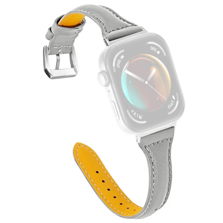 For Huawei Watch Fit 3 Watch Strap Genuine Cow Leather Band Stitching Lines