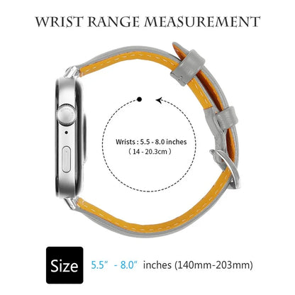For Huawei Watch Fit 3 Watch Strap Genuine Cow Leather Band Stitching Lines