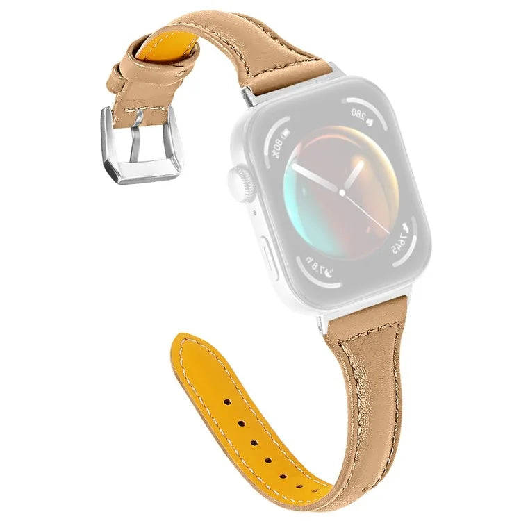 For Huawei Watch Fit 3 Watch Strap Genuine Cow Leather Band Stitching Lines