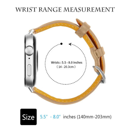 For Huawei Watch Fit 3 Watch Strap Genuine Cow Leather Band Stitching Lines