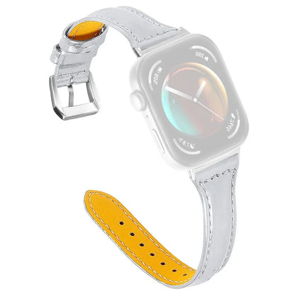 For Huawei Watch Fit 3 Watch Strap Genuine Cow Leather Band Stitching Lines