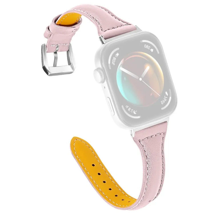 For Huawei Watch Fit 3 Watch Strap Genuine Cow Leather Band Stitching Lines