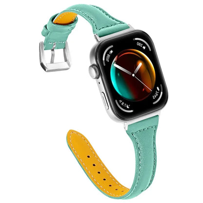 For Huawei Watch Fit 3 Watch Strap Genuine Cow Leather Band Stitching Lines