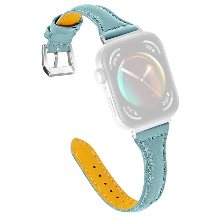 For Huawei Watch Fit 3 Watch Strap Genuine Cow Leather Band Stitching Lines