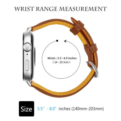 For Huawei Watch Fit 3 Watch Strap Genuine Cow Leather Band Stitching Lines