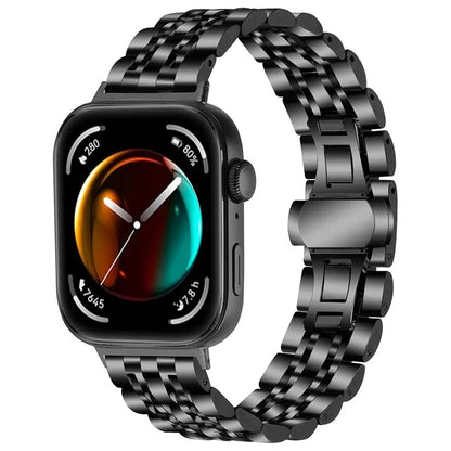 For Huawei Watch Fit 3 Band 316L Stainless Steel Metal Mesh Watch Strap, Black