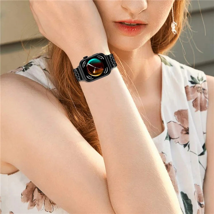 For Huawei Watch Fit 3 Band 316L Stainless Steel Metal Mesh Watch Strap, Black