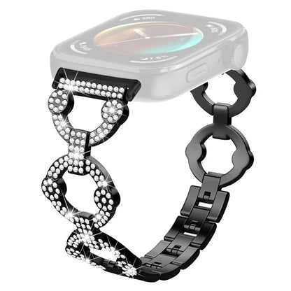 For Huawei Watch Fit 3 Metal Watch Band Shiny Rhinestone Strap Bracelet