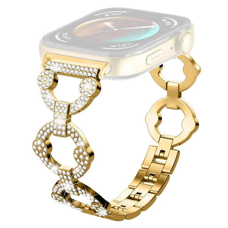 For Huawei Watch Fit 3 Metal Watch Band Shiny Rhinestone Strap Bracelet