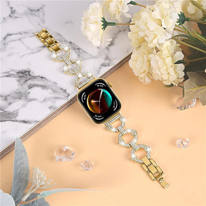 For Huawei Watch Fit 3 Metal Watch Band Shiny Rhinestone Strap Bracelet