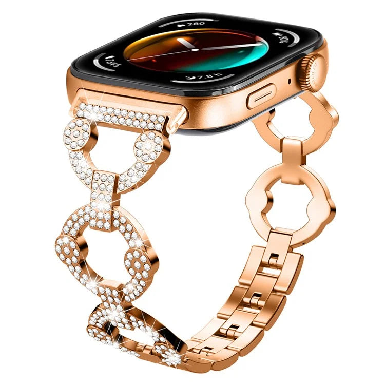 For Huawei Watch Fit 3 Metal Watch Band Shiny Rhinestone Strap Bracelet