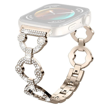 For Huawei Watch Fit 3 Metal Watch Band Shiny Rhinestone Strap Bracelet