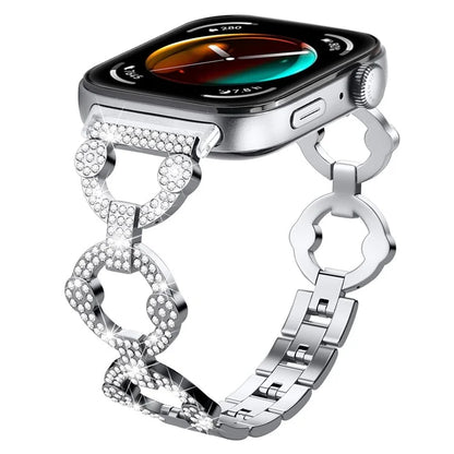 For Huawei Watch Fit 3 Metal Watch Band Shiny Rhinestone Strap Bracelet