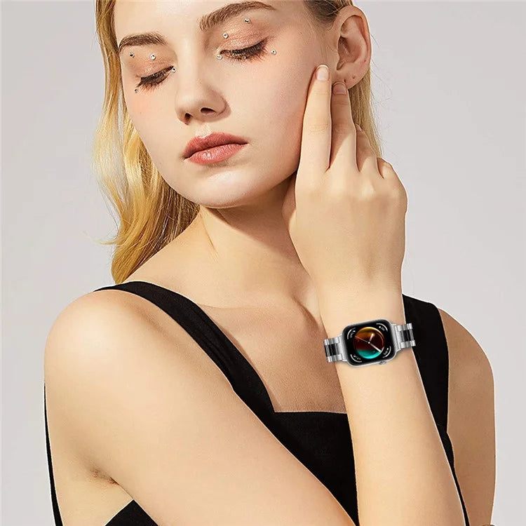 For Huawei Watch Fit 3 Watch Strap Three-Bead Stainless Steel Wrist Band