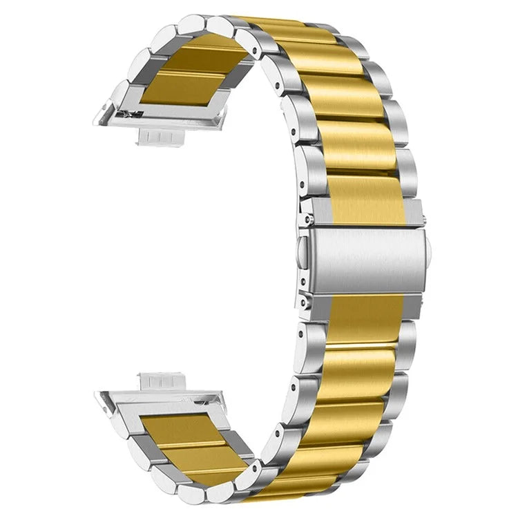 For Huawei Watch Fit 3 Watch Strap Three-Bead Stainless Steel Wrist Band