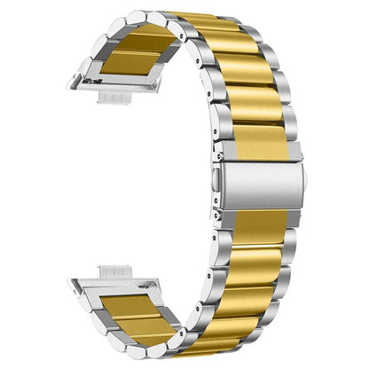 For Huawei Watch Fit 3 Watch Strap Three-Bead Stainless Steel Wrist Band