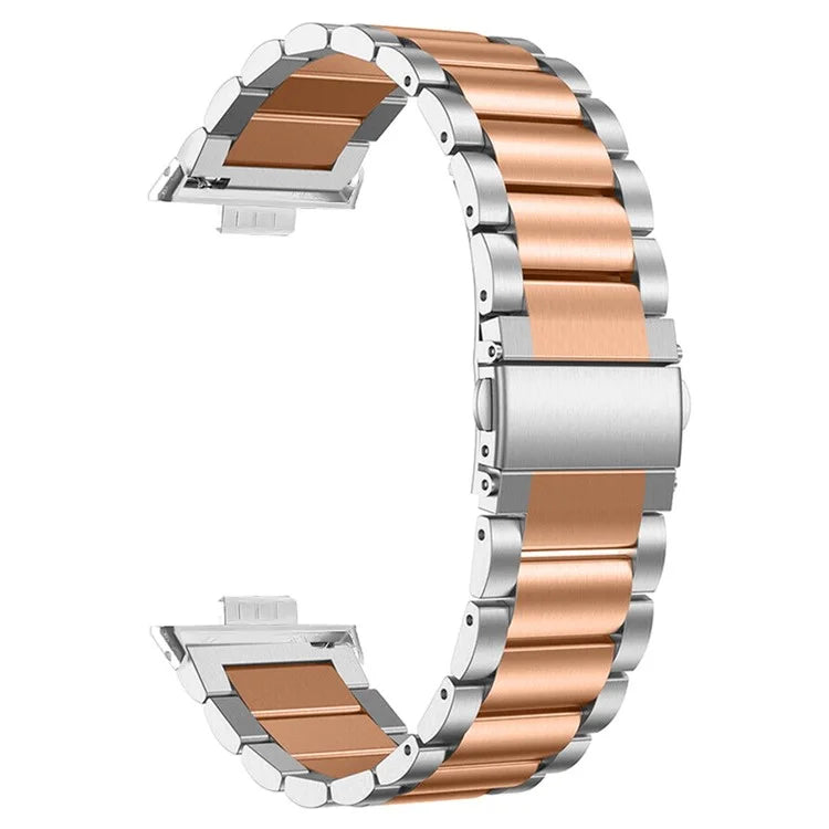 For Huawei Watch Fit 3 Watch Strap Three-Bead Stainless Steel Wrist Band