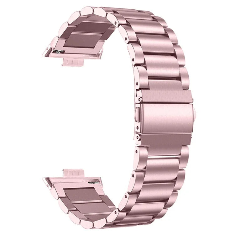 For Huawei Watch Fit 3 Watch Strap Three-Bead Stainless Steel Wrist Band