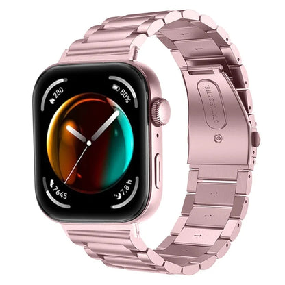 For Huawei Watch Fit 3 Watch Strap Three-Bead Stainless Steel Wrist Band