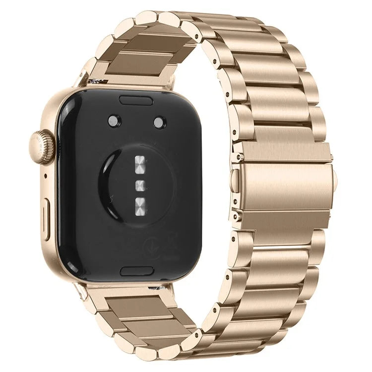 For Huawei Watch Fit 3 Watch Strap Three-Bead Stainless Steel Wrist Band