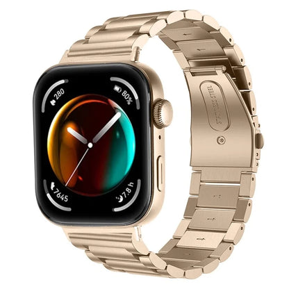 For Huawei Watch Fit 3 Watch Strap Three-Bead Stainless Steel Wrist Band