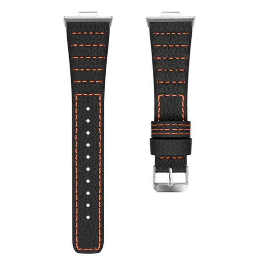 For Huawei Watch Fit 3 Watch Strap Stitching Lines Wave PU Leather Wrist Band