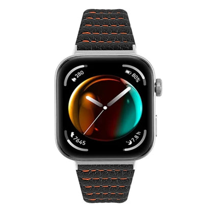 For Huawei Watch Fit 3 Watch Strap Stitching Lines Wave PU Leather Wrist Band