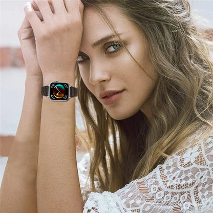 For Huawei Watch Fit 3 Watch Strap Stitching Lines Wave PU Leather Wrist Band