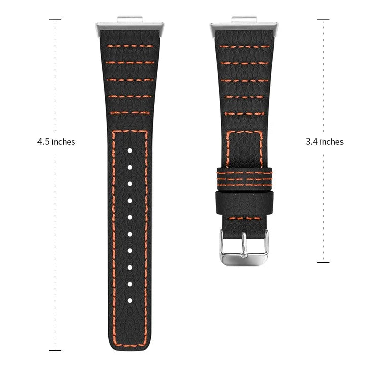 For Huawei Watch Fit 3 Watch Strap Stitching Lines Wave PU Leather Wrist Band