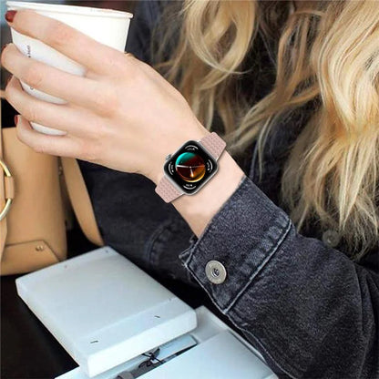 For Huawei Watch Fit 3 Watch Strap Stitching Lines Wave PU Leather Wrist Band