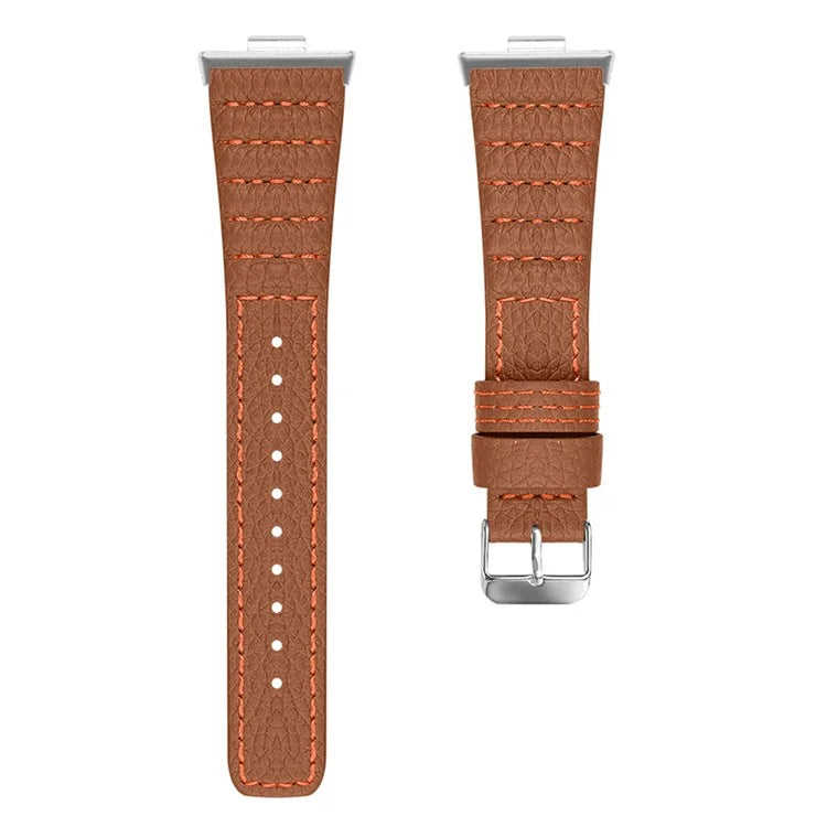 For Huawei Watch Fit 3 Watch Strap Stitching Lines Wave PU Leather Wrist Band