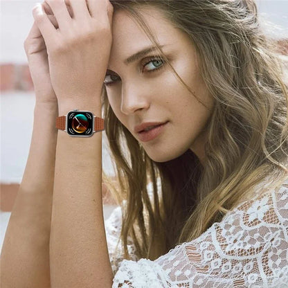 For Huawei Watch Fit 3 Watch Strap Stitching Lines Wave PU Leather Wrist Band