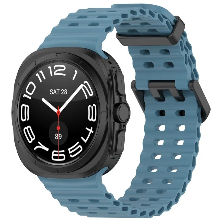 For Samsung Galaxy Watch Ultra 47mm Silicone Watch Strap Dual Pins Buckle Sports Band