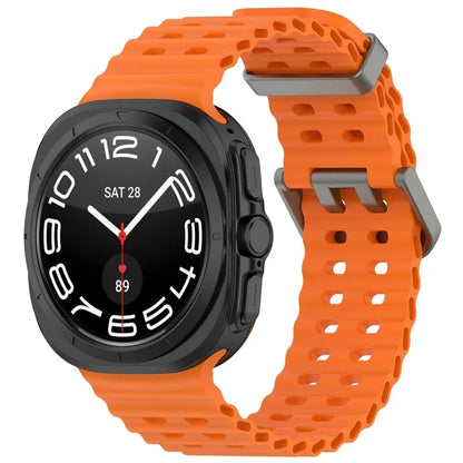 For Samsung Galaxy Watch Ultra 47mm Silicone Watch Strap Dual Pins Buckle Sports Band