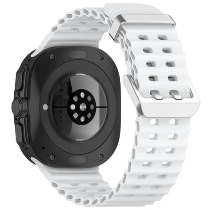 For Samsung Galaxy Watch Ultra 47mm Silicone Watch Strap Dual Pins Buckle Sports Band