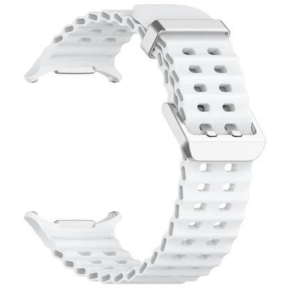 For Samsung Galaxy Watch Ultra 47mm Silicone Watch Strap Dual Pins Buckle Sports Band