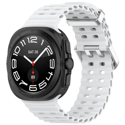 For Samsung Galaxy Watch Ultra 47mm Silicone Watch Strap Dual Pins Buckle Sports Band