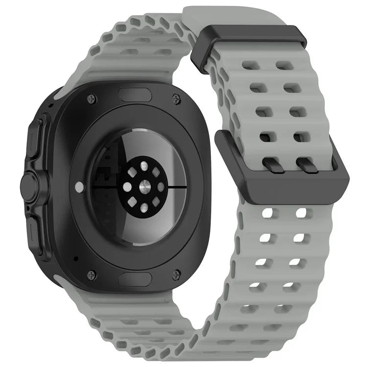 For Samsung Galaxy Watch Ultra 47mm Silicone Watch Strap Dual Pins Buckle Sports Band